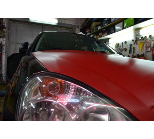 Пленка под карбон 3d Красная 1п.м. (100см х 152 см)