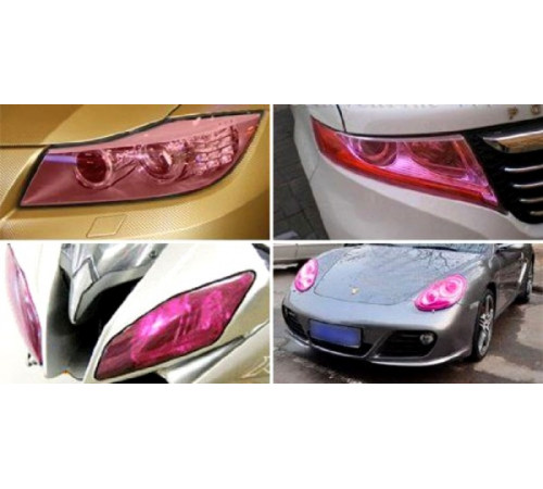 Тонировка для фар Розовая 30см х 100см