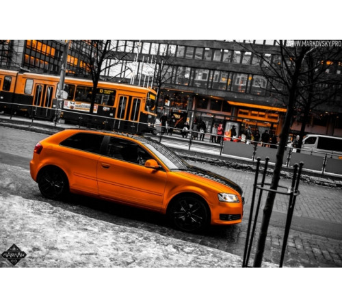 Пленка матовый хром Оранжевый 1.52м х 1м