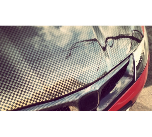 Карбон 5d под лаком (1.52м х 1м) Черный